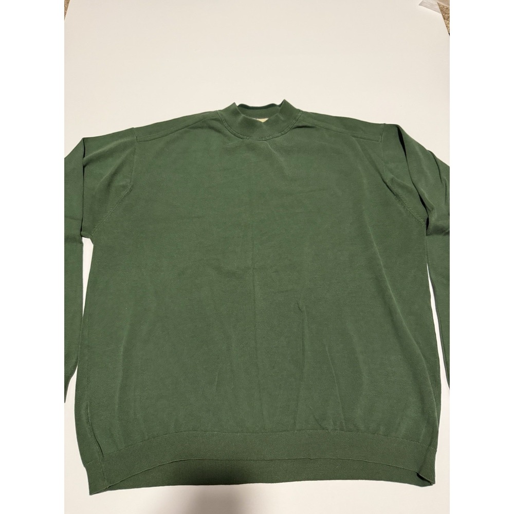 Tommy Bahama Men XL Sweater Silk Blend Green Long Sleeve Pullover Casual Preppy